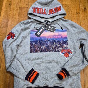 New York Knicks Pro Standard Hoodie Grey Men's M Kangaroo Pocket Embroid LogoNEW